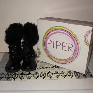 toddler black fur boots